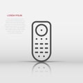 Remote control icon in flat style. Infrared controller vector illustration on white isolated background. Tv keypad business Royalty Free Stock Photo