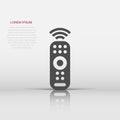 Remote control icon in flat style. Infrared controller vector illustration on white isolated background. Tv keypad business Royalty Free Stock Photo