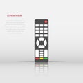 Remote control icon in flat style. Infrared controller vector illustration on white isolated background. Tv keypad business Royalty Free Stock Photo