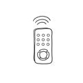 Remote control icon vector illustration with hand drawn doodle style isolated on white background Royalty Free Stock Photo