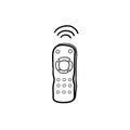 Remote control icon vector illustration with hand drawn doodle style isolated on white background Royalty Free Stock Photo