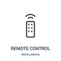 remote control icon vector from miscellaneous collection. Thin line remote control outline icon vector illustration. Linear symbol