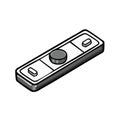 Remote control illustration featuring a gray button control and three sections outline and shading Royalty Free Stock Photo