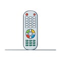 Remote Control Illustration with Multiple Buttons for Television Set Royalty Free Stock Photo