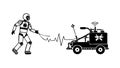 Remote Control Robot: Automation Tech Operation, vector design Generative AI Royalty Free Stock Photo