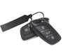 A remote control set of digital car key with unlockable and lockable buttons isolated on white background Royalty Free Stock Photo
