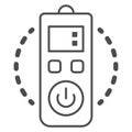 Remote Control thin line icon, Robotization concept, Control panel sign on white background, electronic controller icon Royalty Free Stock Photo
