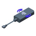 Remote control tracker icon isometric vector. Center data