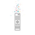 Remote control. TV remote controller. Concept of entertainment, movies on demand, TV channels.Vector illustration, flat design Royalty Free Stock Photo