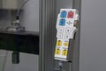Remote control for univasal testing machine Royalty Free Stock Photo