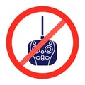 Remote Control Use Prohibited Drone Wireless vector icon flat isolated. Royalty Free Stock Photo
