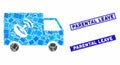 Remote Control Van Mosaic and Scratched Rectangle Parental Leave Seals