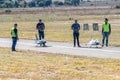 Remote controlled jet aircraft ready for take-off