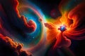 A Remote Corner of the Universe. Captivating Colors of Outer Space: Nebula, Stars, and Astronomical Objects. Generative AI