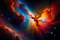 A Remote Corner of the Universe. Captivating Colors of Outer Space: Nebula, Stars, and Astronomical Objects. Generative AI