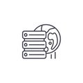 Remote database server linear icon concept. Remote database server line vector sign, symbol, illustration. Royalty Free Stock Photo