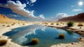 Remote Desert Lake under Sky Royalty Free Stock Photo