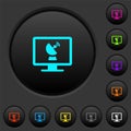 Remote desktop dark push buttons with color icons