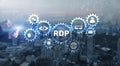Remote desktop protocol. Networking internet technology concept