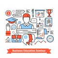 Remote education business seminar background