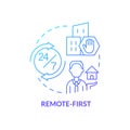 Remote first blue gradient concept icon Royalty Free Stock Photo