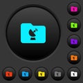 Remote folder dark push buttons with color icons