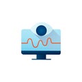 Remote health monitoring flat icon Royalty Free Stock Photo