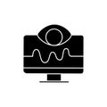 Remote health monitoring glyph icon Royalty Free Stock Photo