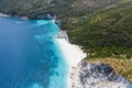 Remote and hidden Fteri beach in Kefalonia Island, Greece, Europe Royalty Free Stock Photo