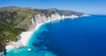 Remote and hidden Fteri beach in Kefalonia Island, Greece, Europe Royalty Free Stock Photo