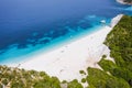 Remote and hidden Fteri beach in Kefalonia Island, Greece, Europe Royalty Free Stock Photo