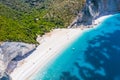 Remote and hidden Fteri beach in Kefalonia Island, Greece, Europe Royalty Free Stock Photo