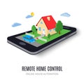 Remote home control concept icon. Vector