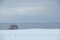 Remote house in coastal landscape Flakstad Flakstadoya Loftofen Norway