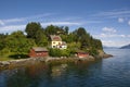 Remote and idyllic houses on hardangerfjord, norway