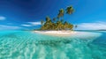Remote Island Paradise With Palmfringed Beaches And Clear Waters. Generative AI Royalty Free Stock Photo
