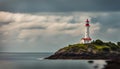 A remote island with a solitary lighthouse