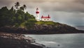 A remote island with a solitary lighthouse