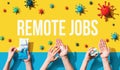 Remote Jobs theme with person washing their hands