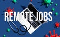 Remote Jobs theme with stethoscope and laptop