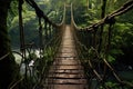 Remote Jungle bridge forest. Generate Ai Royalty Free Stock Photo