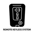 remote keyless system icon, black vector sign with editable strokes, concept illustration