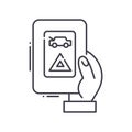Remote keyless system icon, linear isolated illustration, thin line vector, web design sign, outline concept symbol with