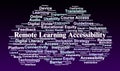 Remote Learning Accessibility Word Cloud. Key Elements in Inclusive Online Education Royalty Free Stock Photo