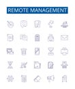 Remote management line icons signs set. Design collection of Remote, Management, Control, Access, Monitor