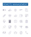 Remote management line icons signs set. Design collection of Remote, Management, Control, Access, Monitor