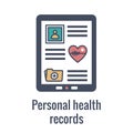 Remote Medical Record Access - EMR, PHR, EHR - stats, & treatments, etc Royalty Free Stock Photo
