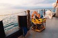 Remote operated vehicle mini ROV on deck of offshore vessel Royalty Free Stock Photo