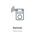 Remote outline vector icon. Thin line black remote icon, flat vector simple element illustration from editable smart house concept Royalty Free Stock Photo