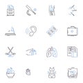 Remote patient monitoring line icons collection. Telemedicine, Virtual care, Wearables, Sensors, Healthtech, Connected